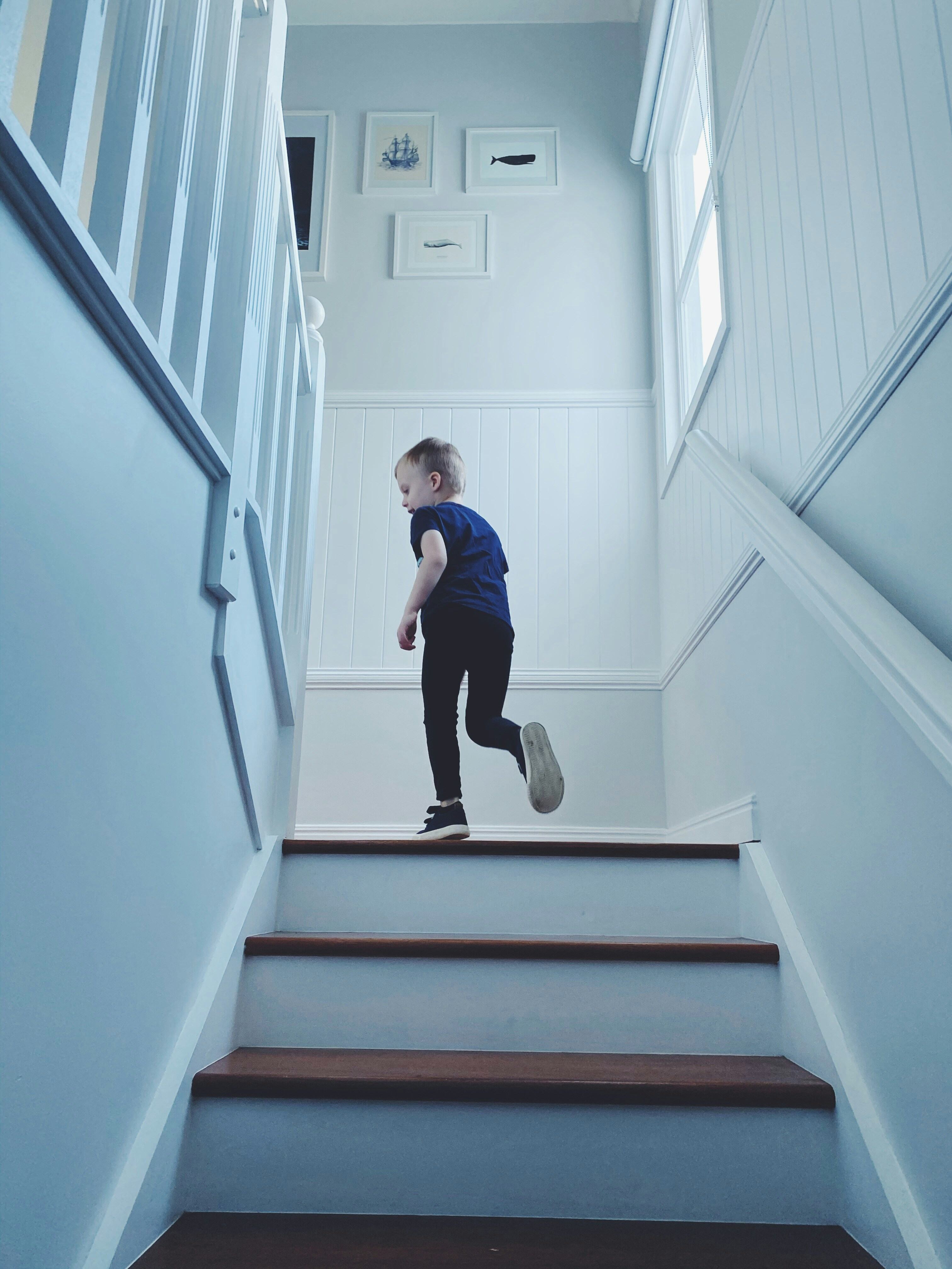 kid on stairs