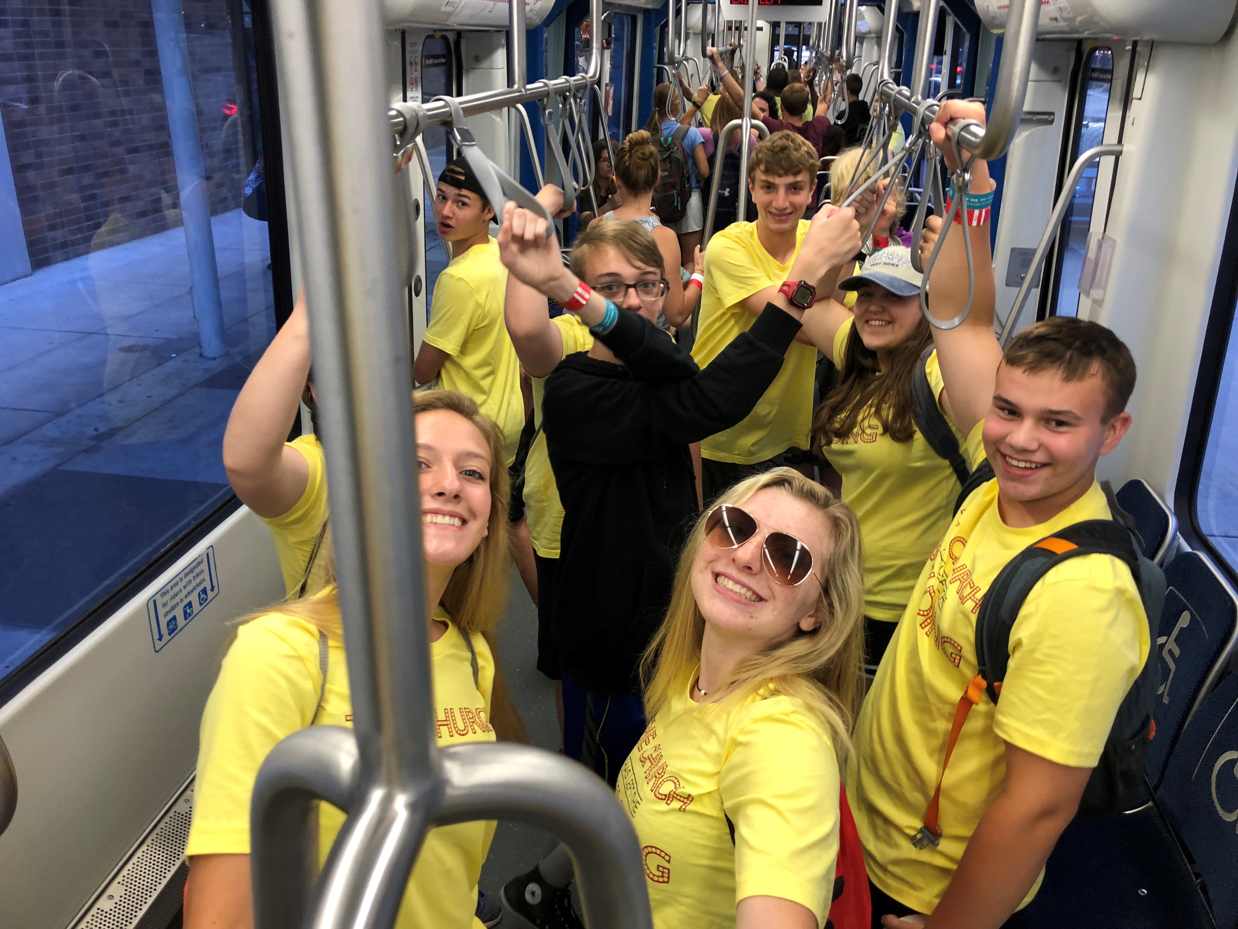 youth gathering mass transit